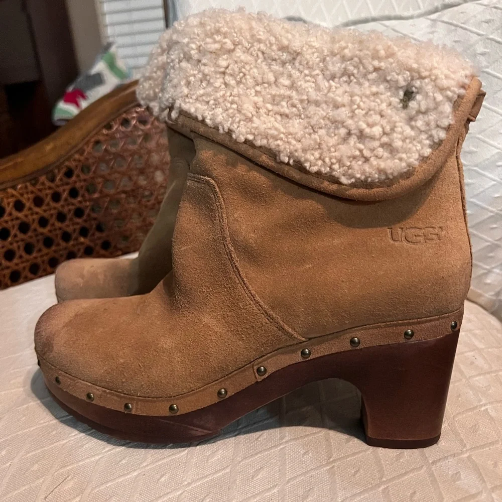 UGG Women's Brown Lynnea Shearling Mules - Picture 2 of 7